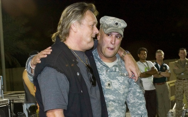 Bad Company performs for the troops