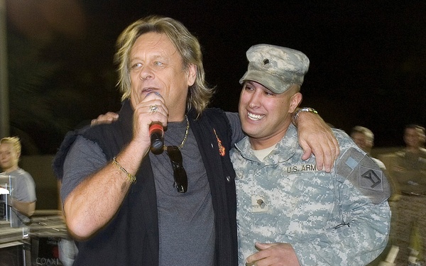 Bad Company performs for the troops