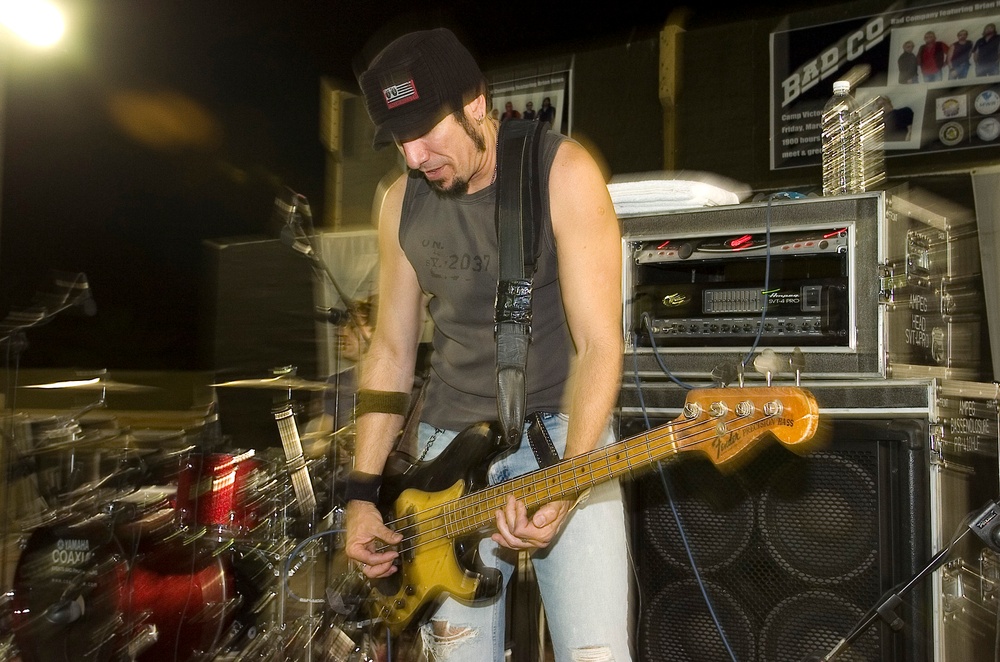 Bad Company performs for the troops