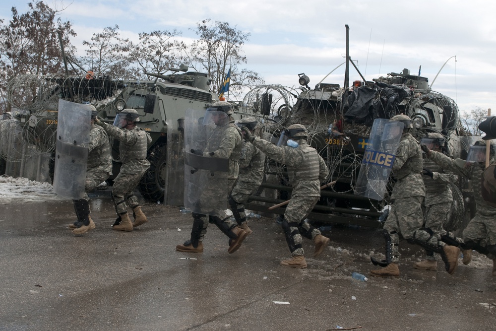 U.S. KFOR gets familiar with multi-national crowd control techniques