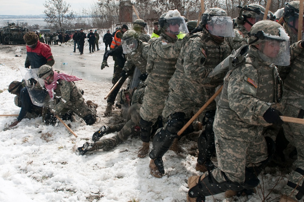 U.S. KFOR Gets Familiar With Multi-national Crowd Control Techniques