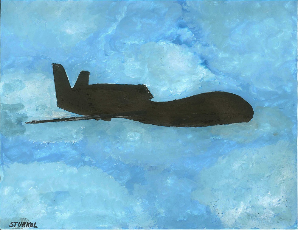 RQ-4 Global Hawk Entry for 'Silhouette Series: 380th Air Expeditionary Wing Aircraft,' by Master Sgt. Scott Sturkol