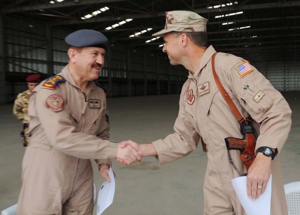 U. S. Air Force Turns Over Aircraft Hangar to Iraqi Air Force