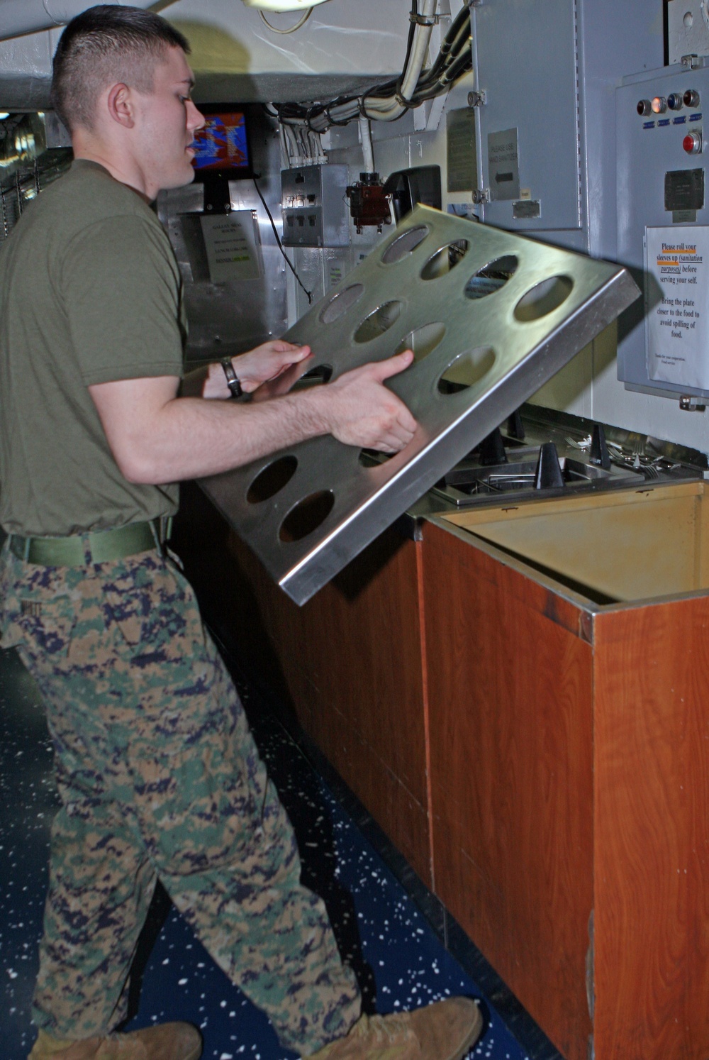 Marines contribute to ship board life