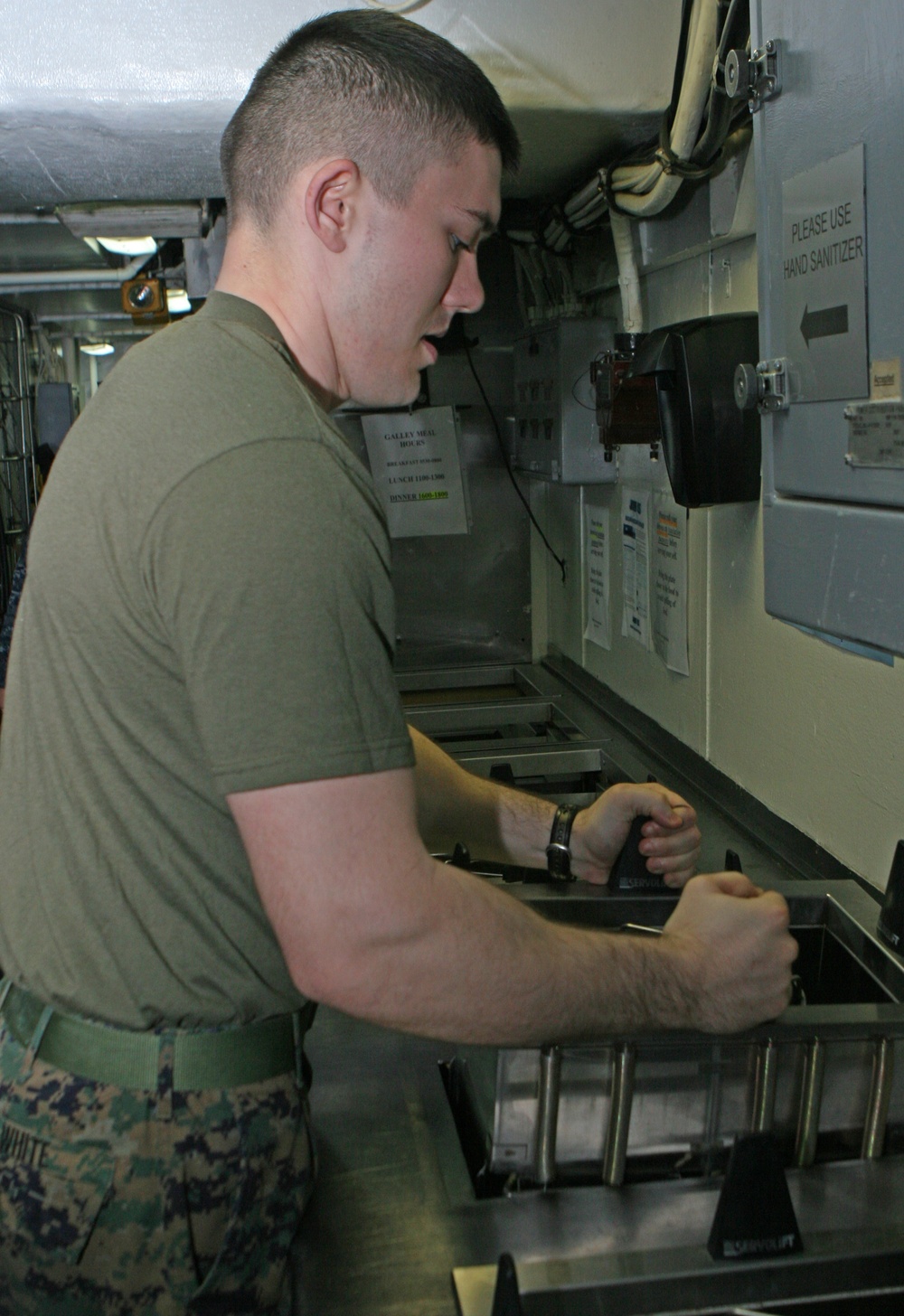 Marines contribute to ship board life