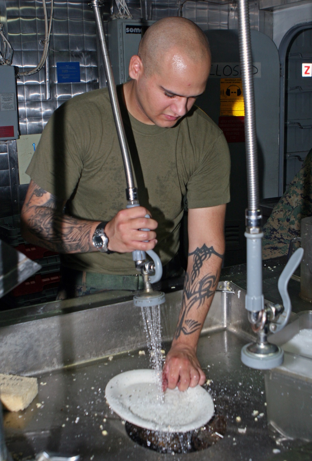 Marines contribute to ship board life
