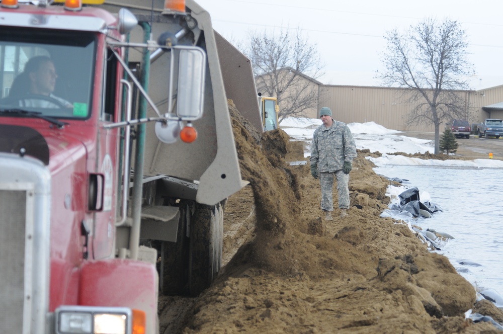 over-land flooding in Lidgerwood, North Dakota