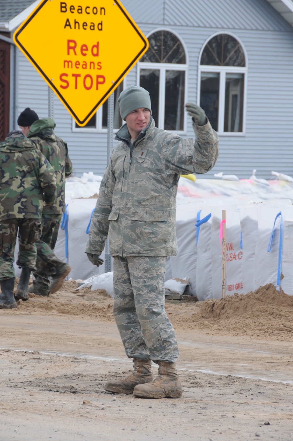 over-land flooding in Lidgerwood, North Dakota