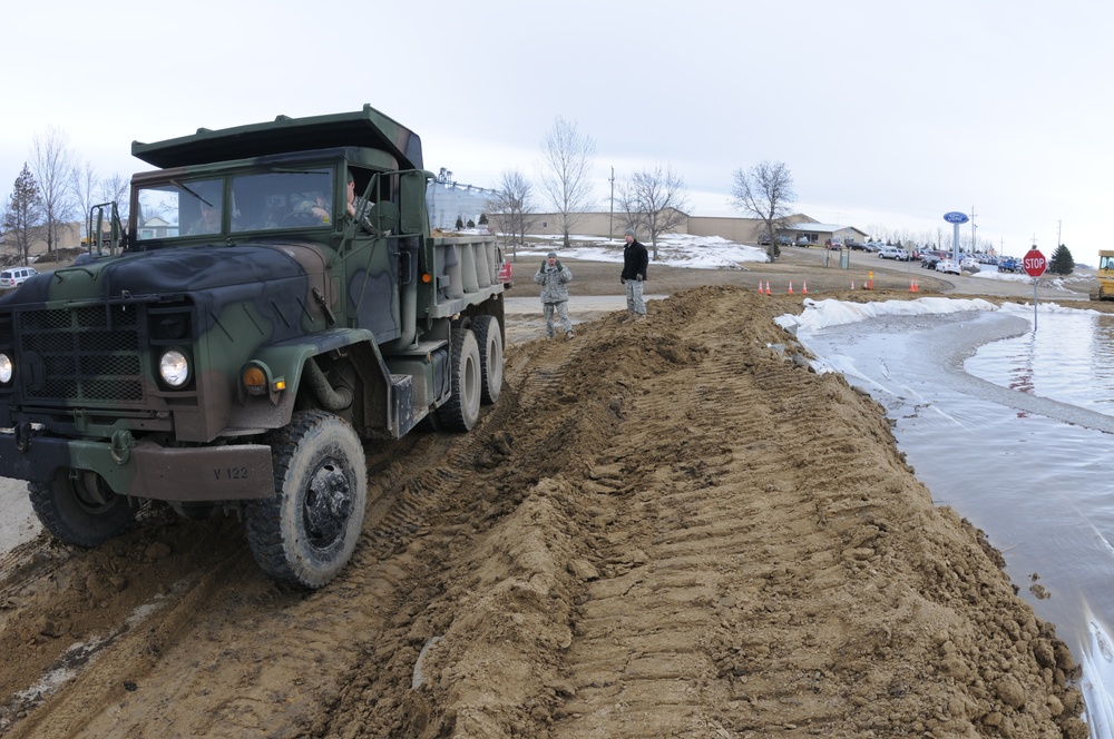 over-land flooding in Lidgerwood, North Dakota