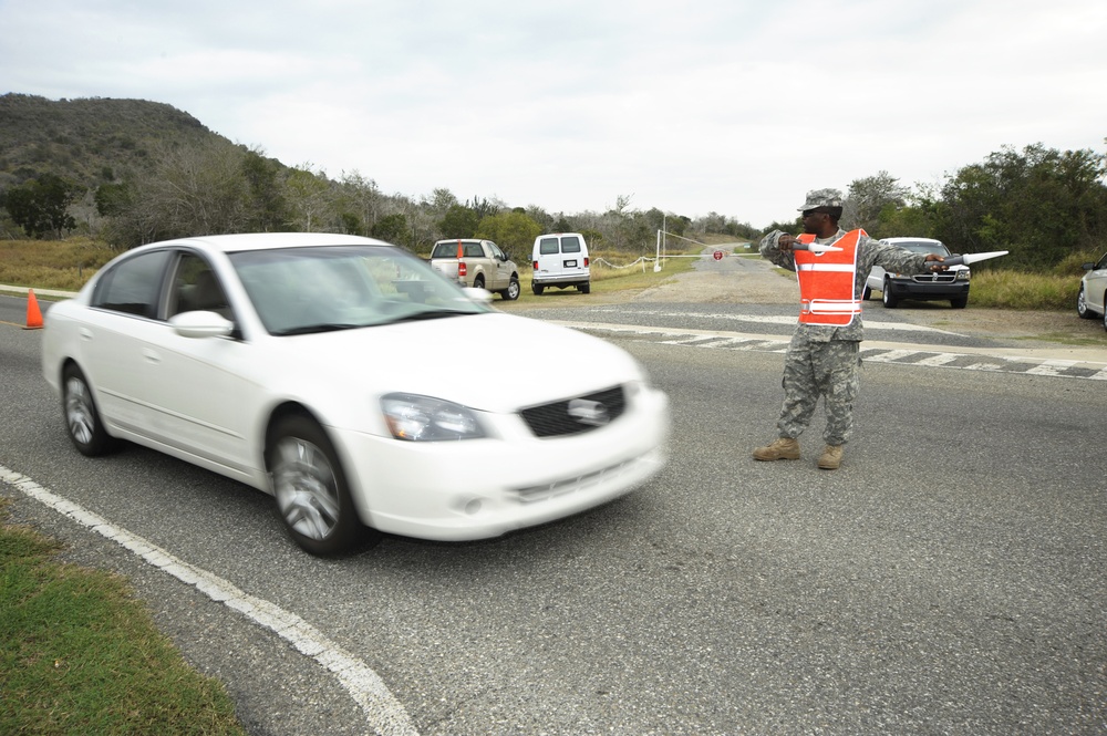 Soldiers inspect vehicles