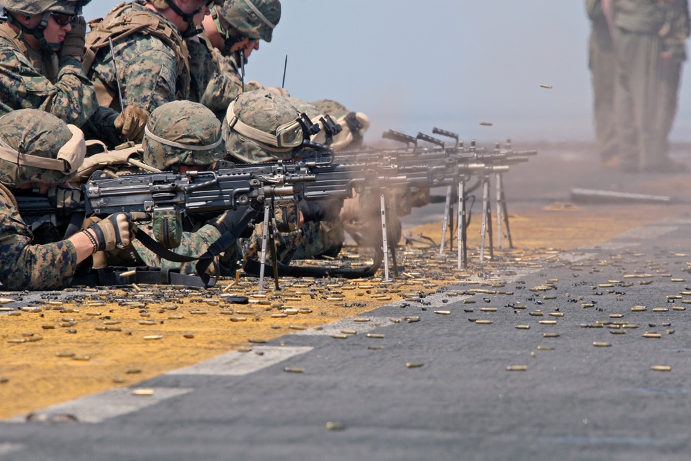 Marines From Lima Company Conduct Live-fire, Close-quarters Marksmanship Drills Aboard USS Bataan