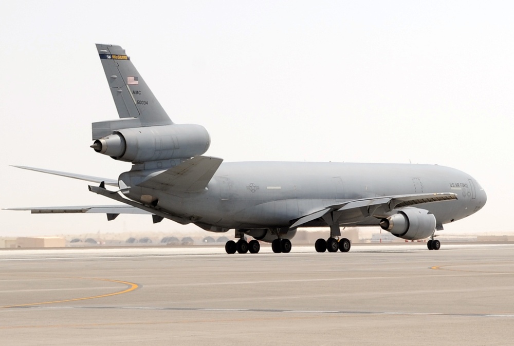 Deployed KC-10 Extender Departs for Air Refueling Mission