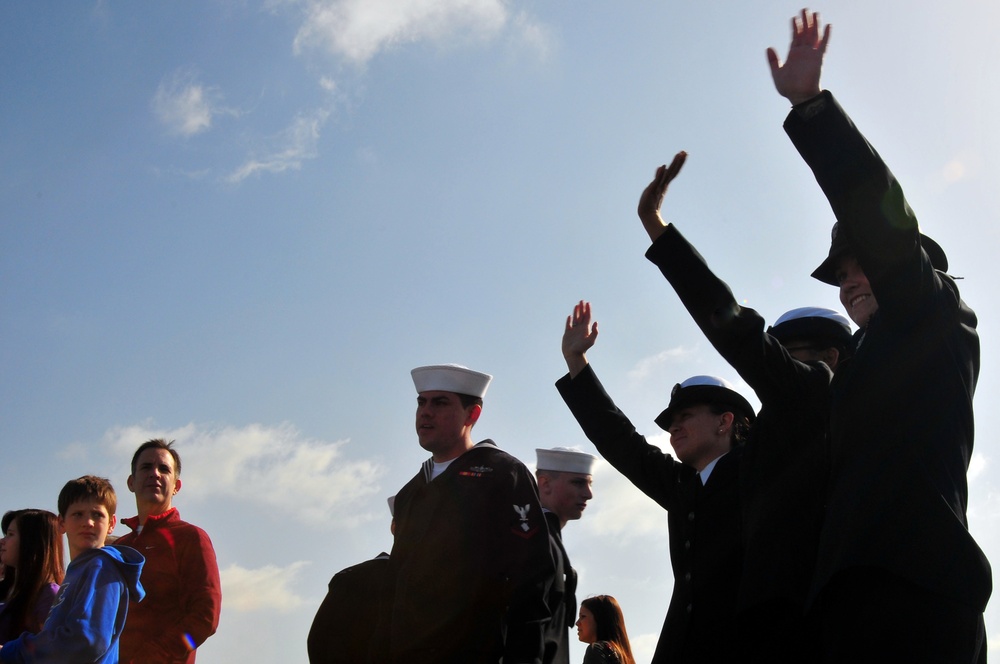 Nimitz arrives home