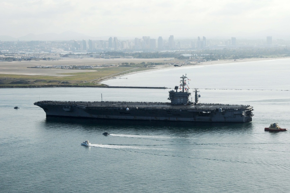 Nimitz arrives home