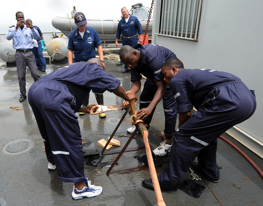 safety brief aboard USS Gunston Hall