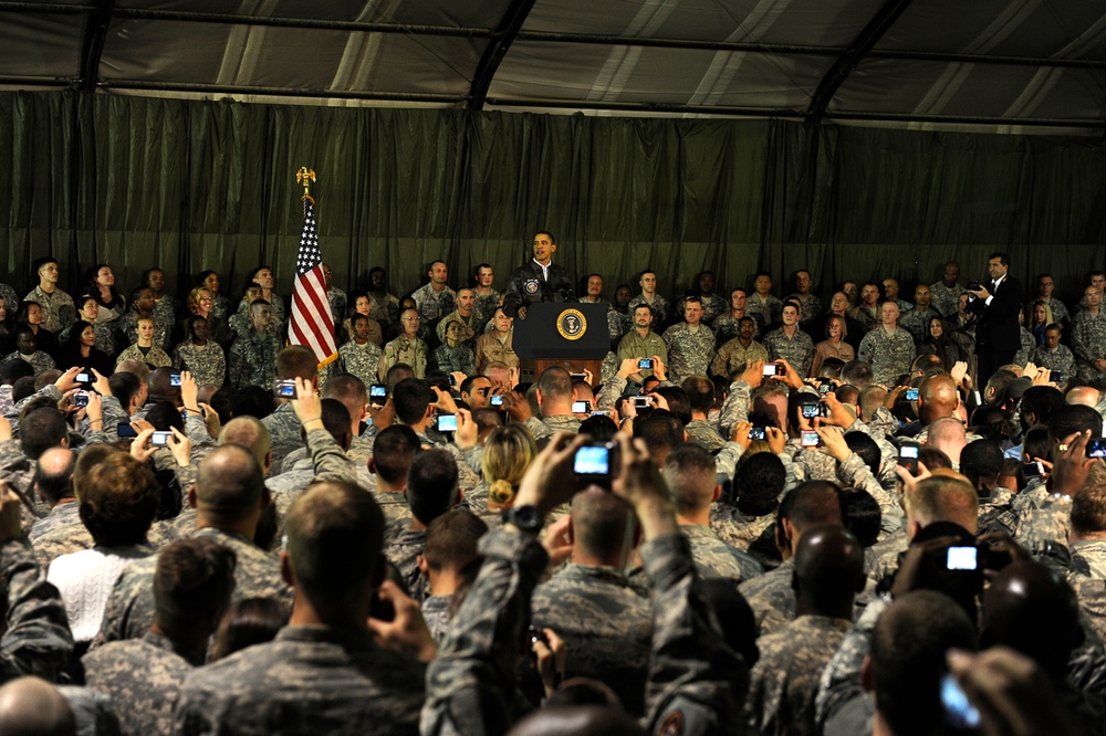 President Visits Troops at Bagram Airfield