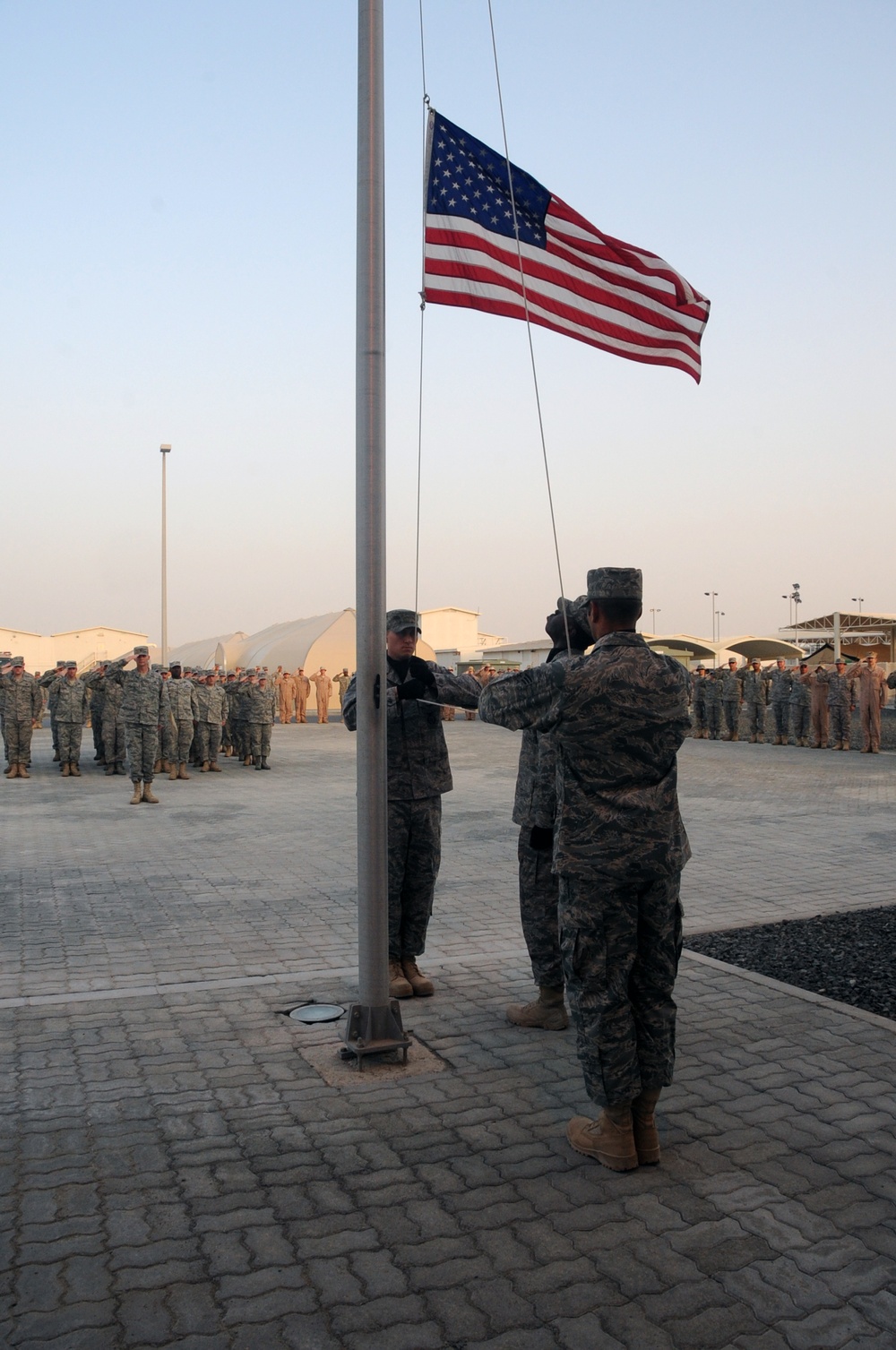 380th AEW Airmen Hold Retreat Ceremony