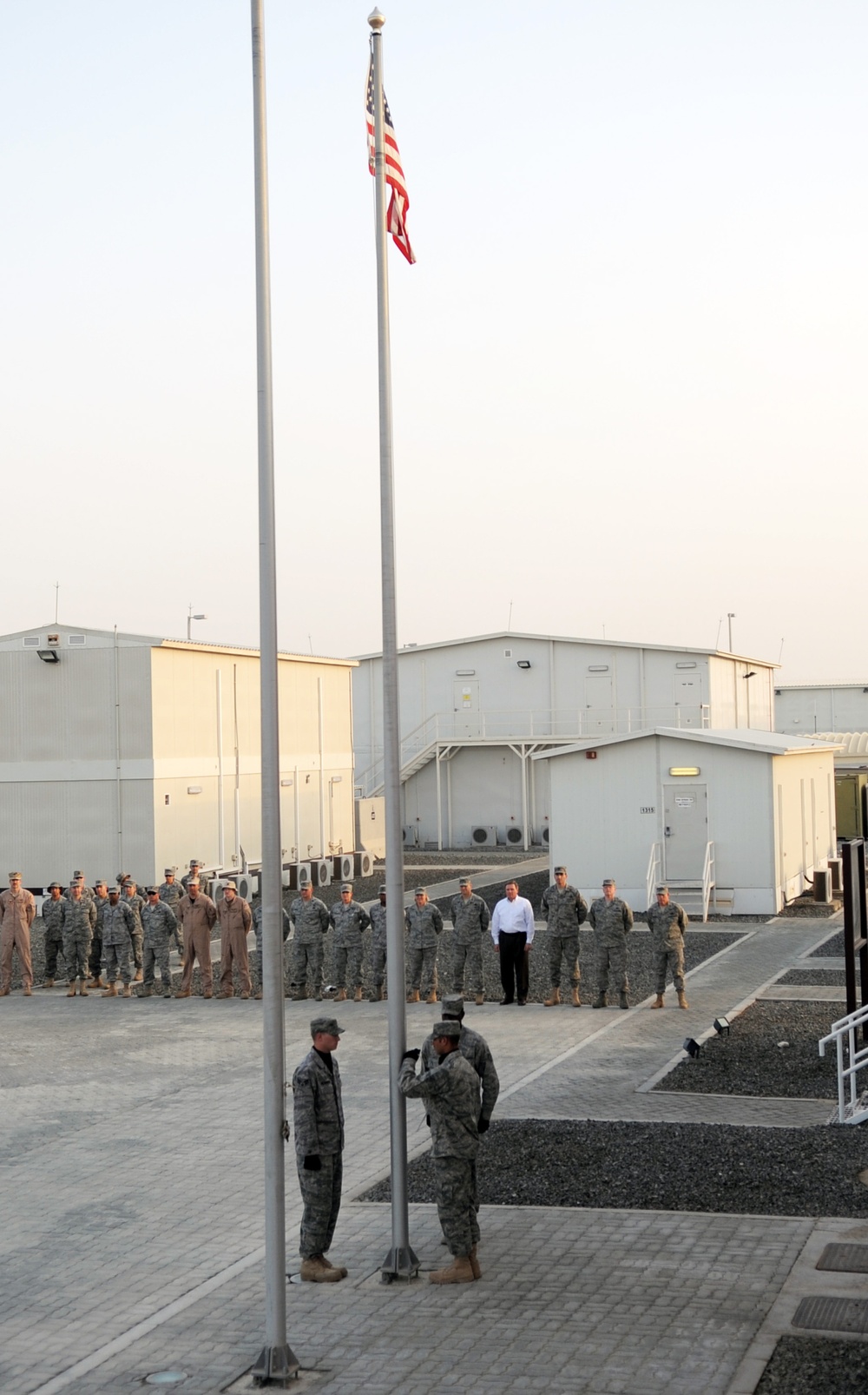 380th AEW Airmen Hold Retreat Ceremony