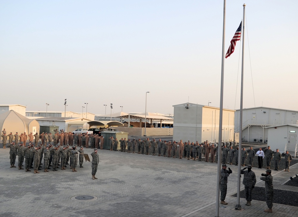 380th AEW Airmen Hold Retreat Ceremony