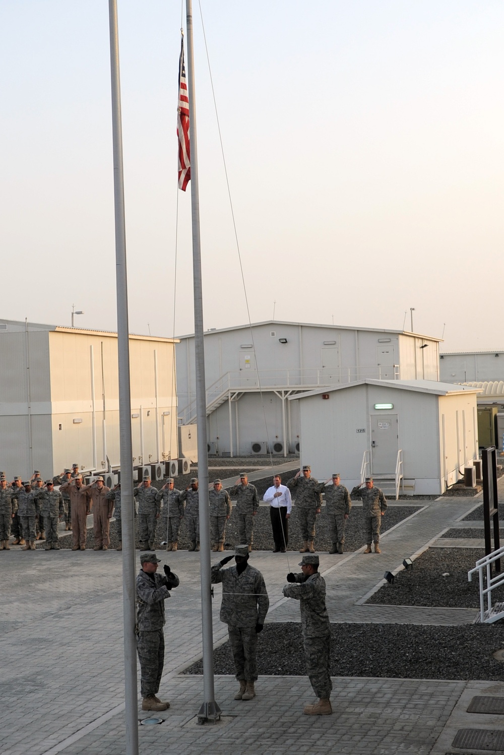 380th AEW Airmen Hold Retreat Ceremony