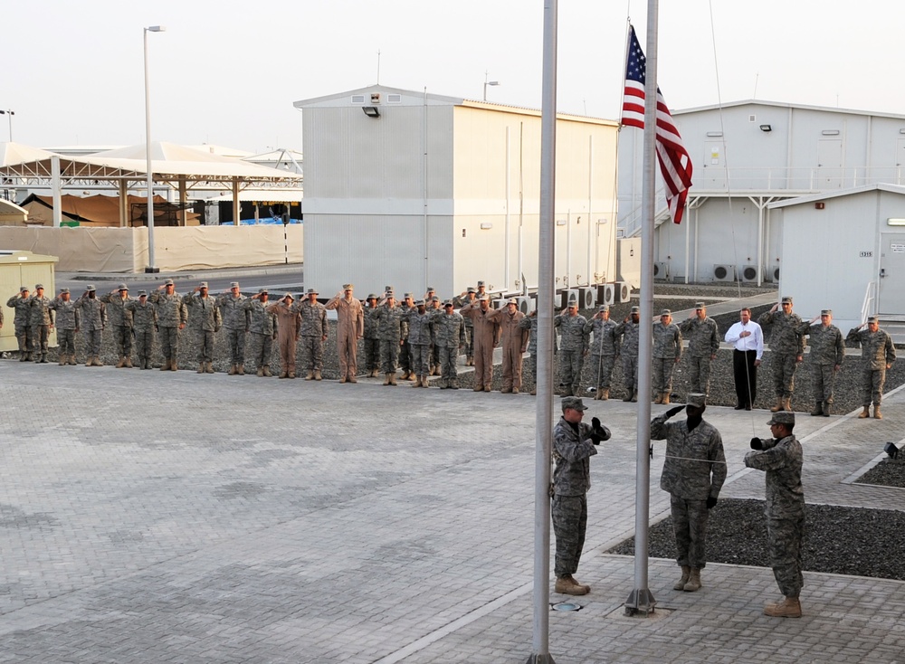 380th AEW Airmen Hold Retreat Ceremony