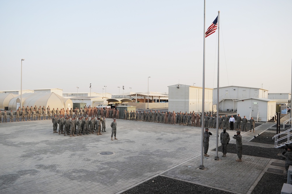 380th AEW Airmen Hold Retreat Ceremony