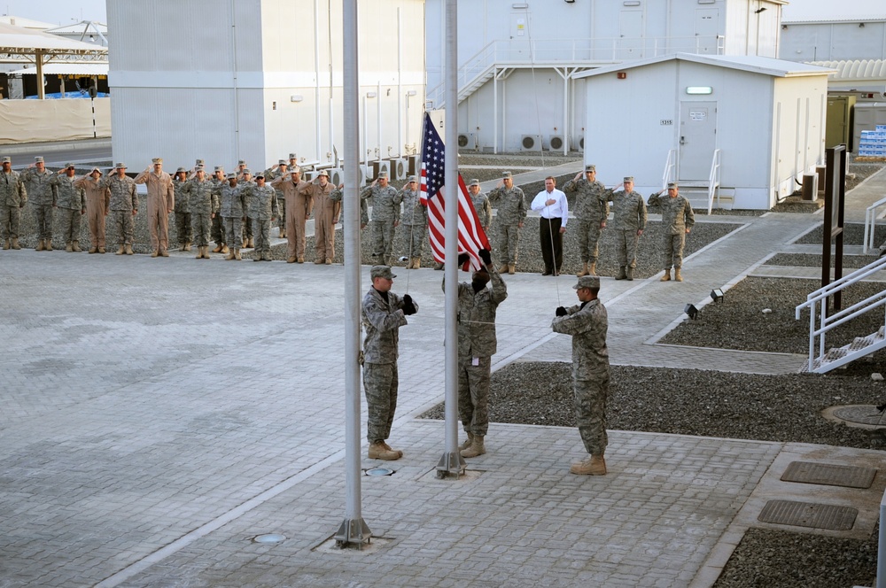 380th AEW Airmen Hold Retreat Ceremony