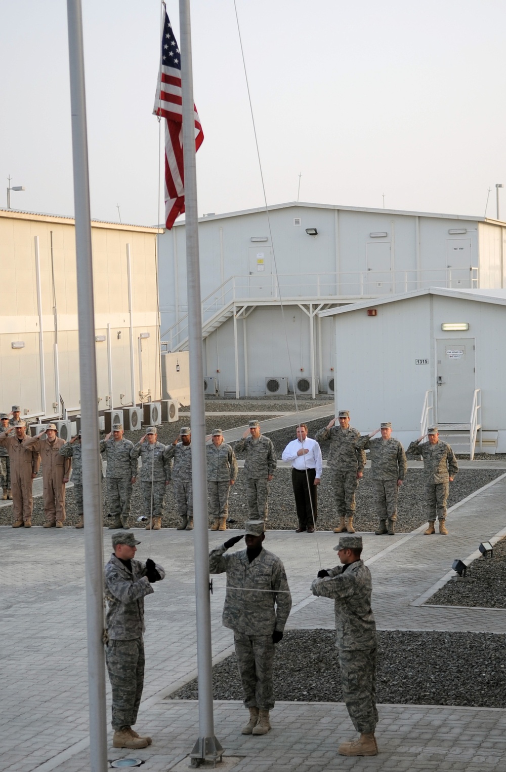 380th AEW Airmen Hold Retreat Ceremony