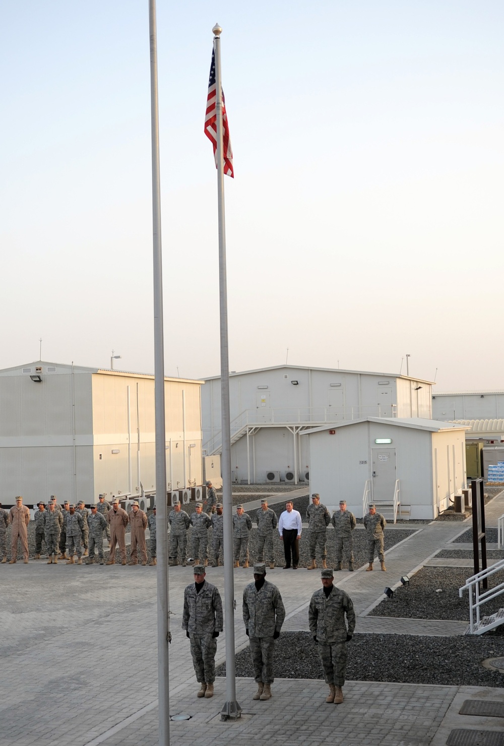 380th AEW Airmen Hold Retreat Ceremony