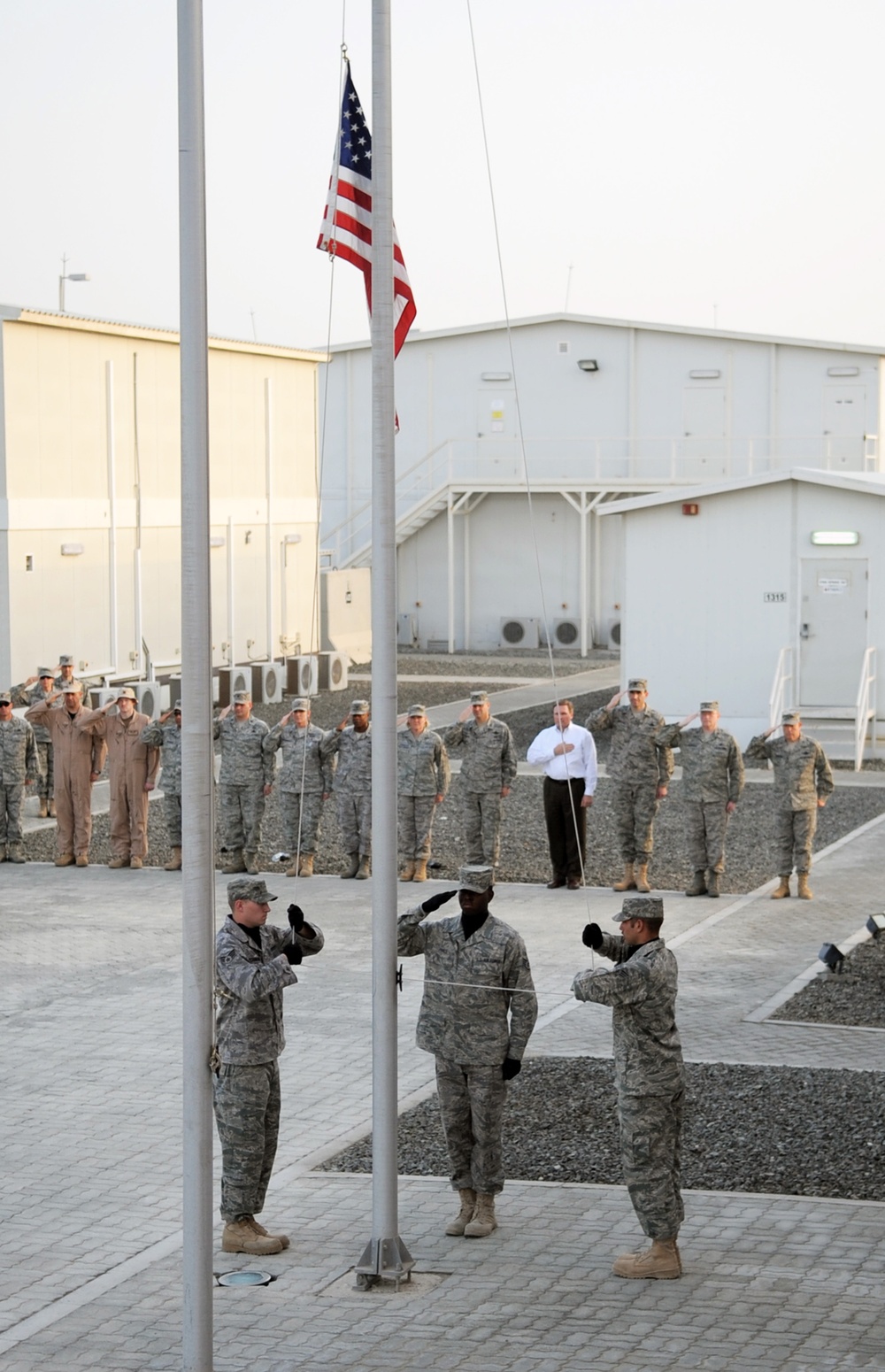 380th AEW Airmen Hold Retreat Ceremony