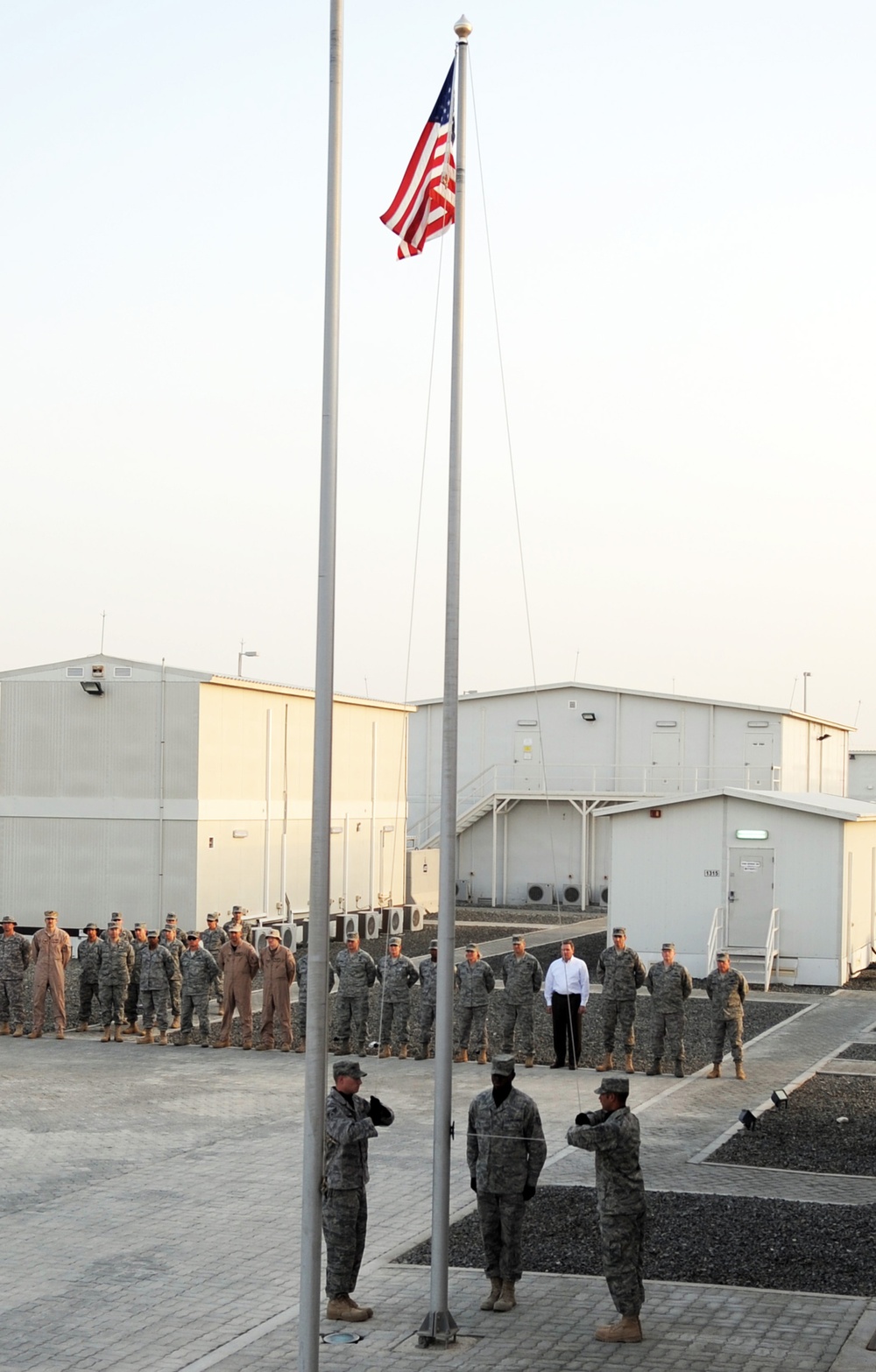 380th AEW Airmen Hold Retreat Ceremony