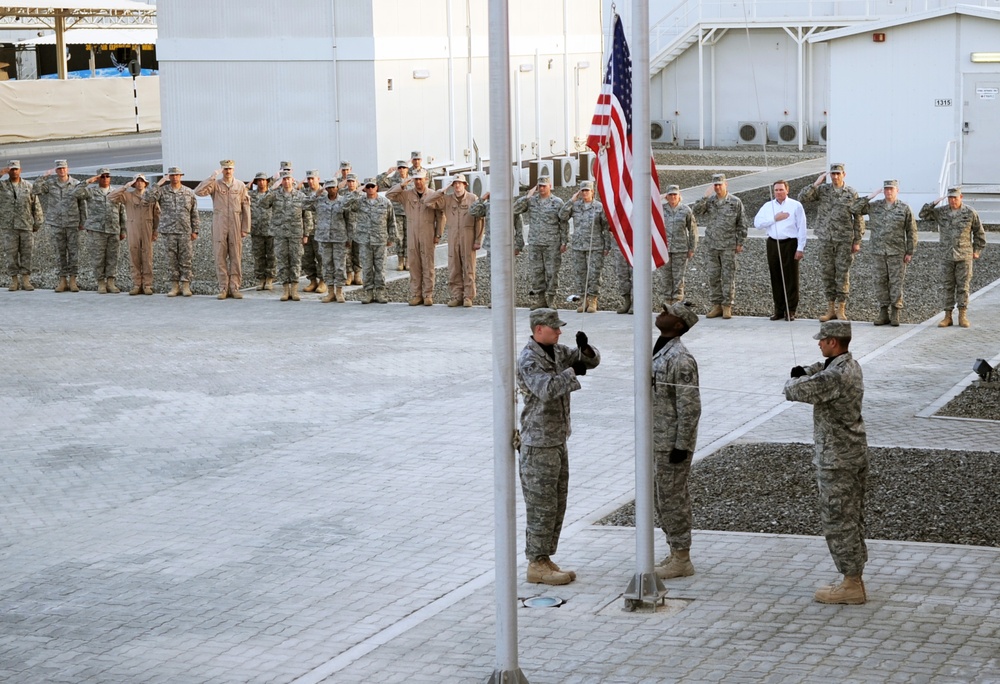 380th AEW Airmen Hold Retreat Ceremony