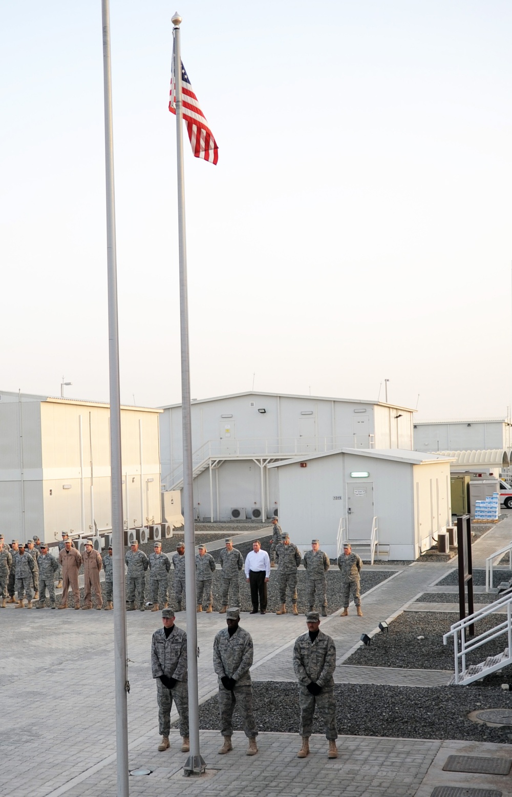 380th AEW Airmen Hold Retreat Ceremony