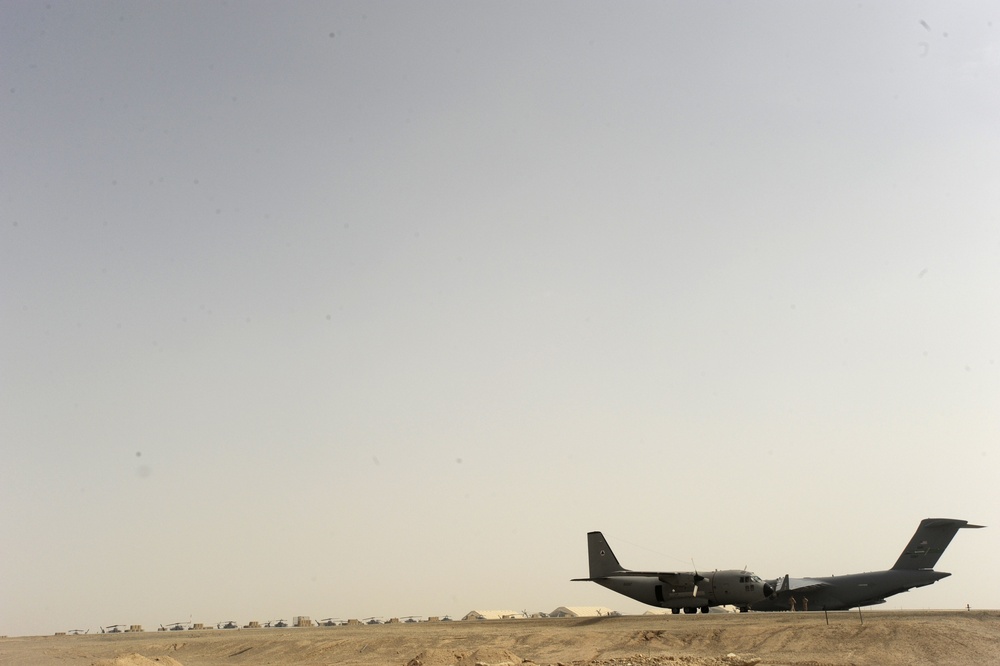 U.S. Airmen train first Afghan C-27 loadmaster