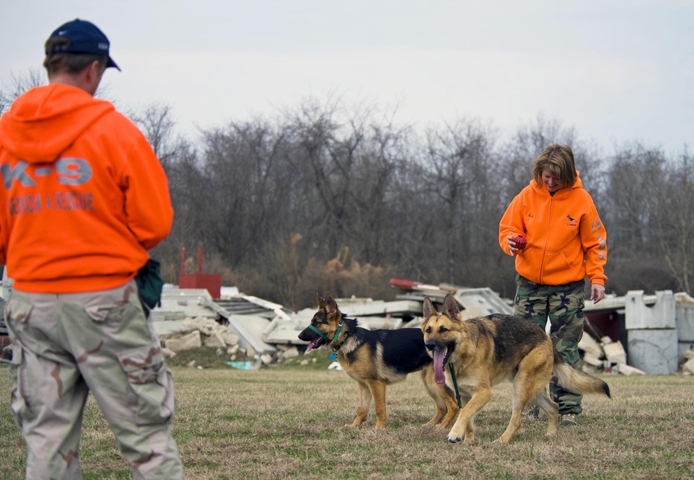 Training humans to master their rescue dogs Department of Homeland Security trains at Camp Atterbury