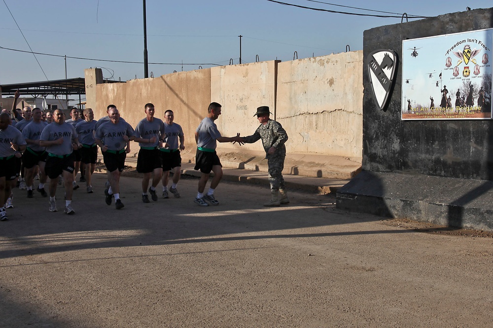 Air Cav NCOs build team spirit, pride with morning run