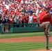 Obama Throws Pitch, Greets Military Children at Nationals Game
