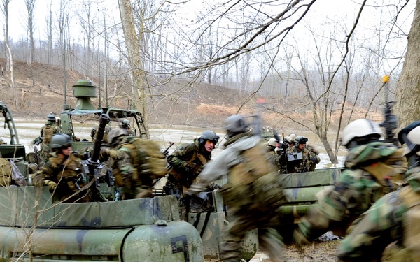 Battle drills at Fort Knox