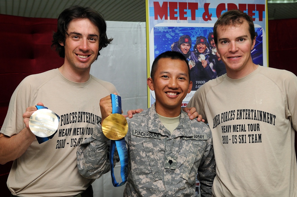 Olympians Share Medals With Troops Overseas