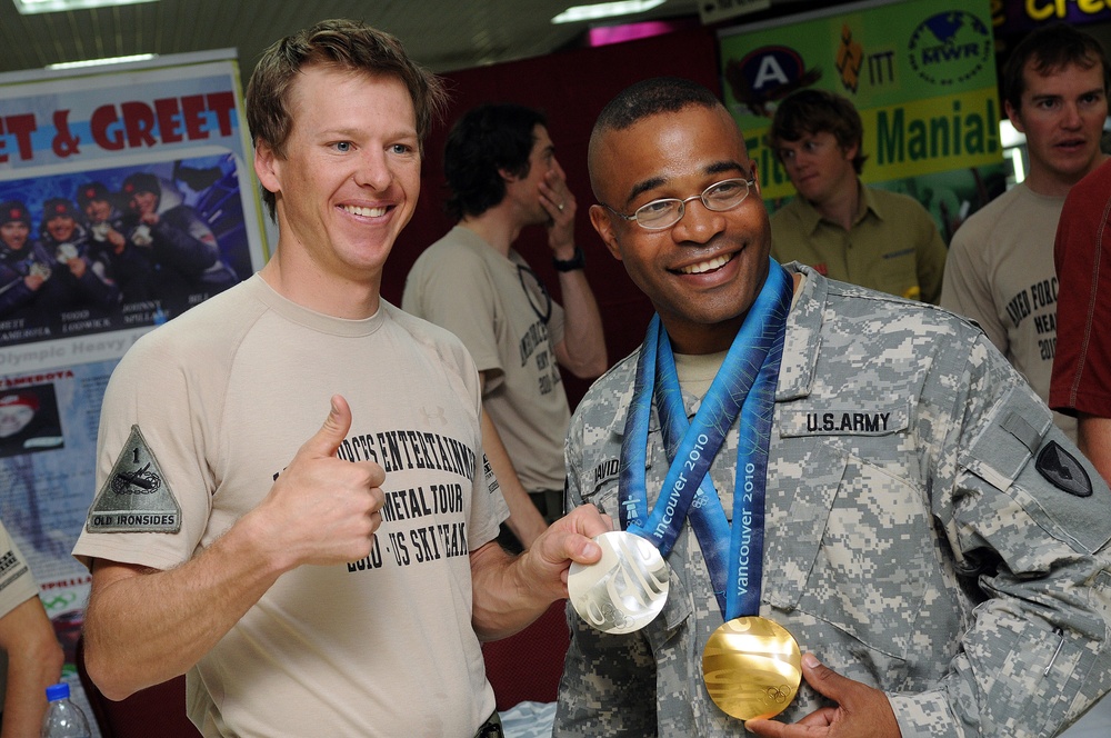 Olympians Share Medals With Troops Overseas