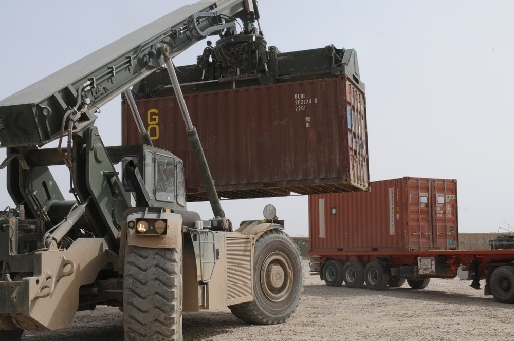 Rough Terrain Container Handler operators manage container yard