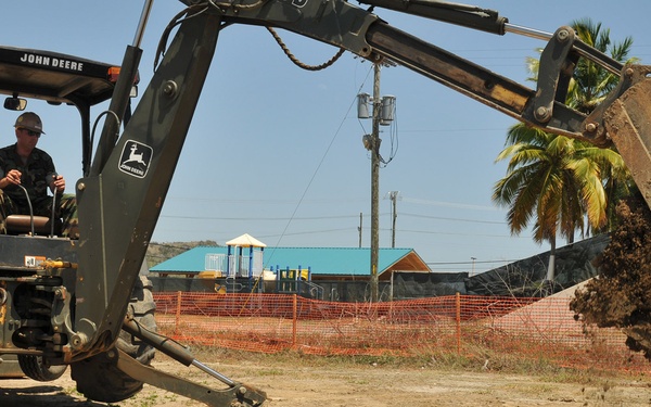 Digging a foundation