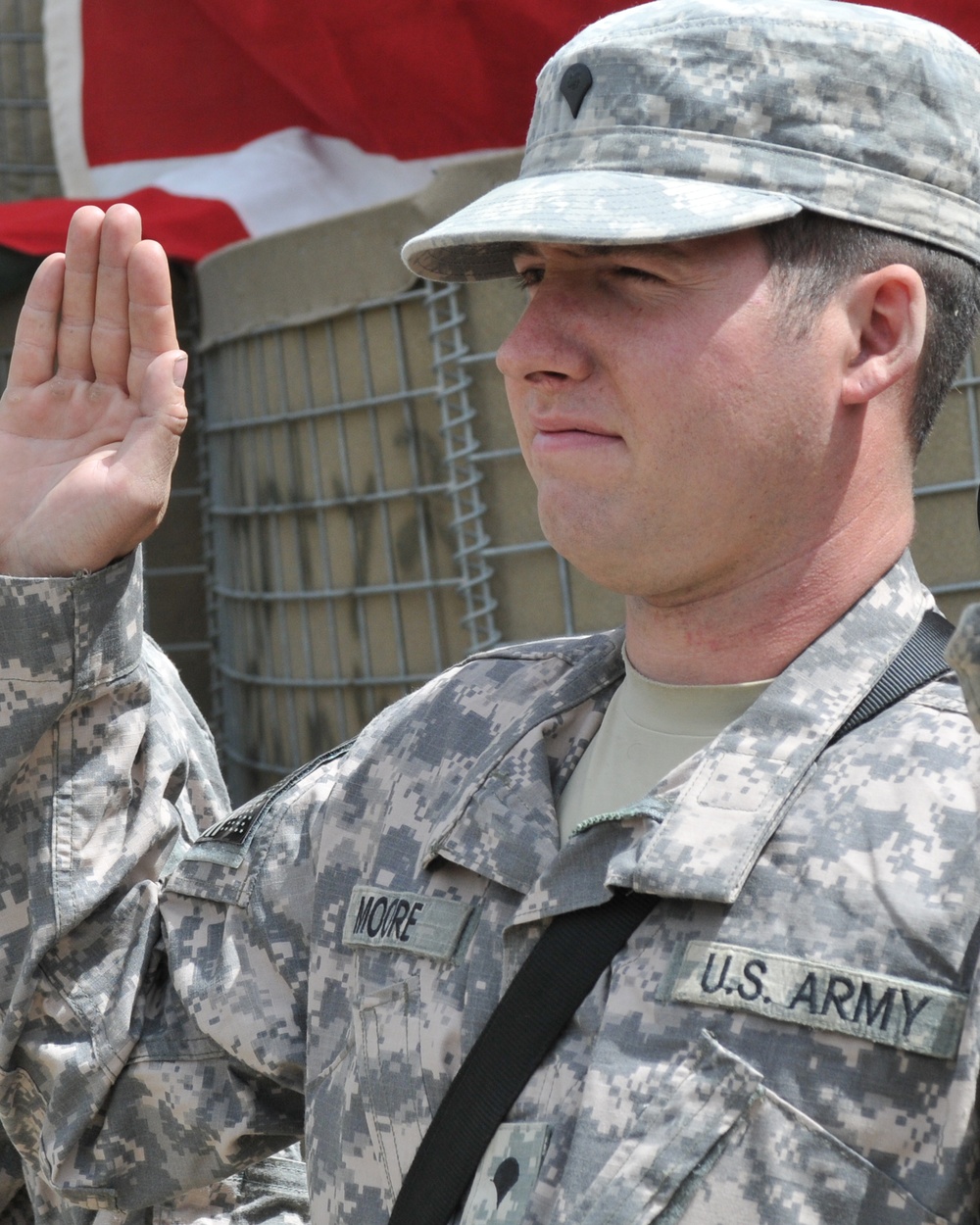 Four Stars and Two Parents Make for a Special  Re-enlistment Ceremony in Afghanistan