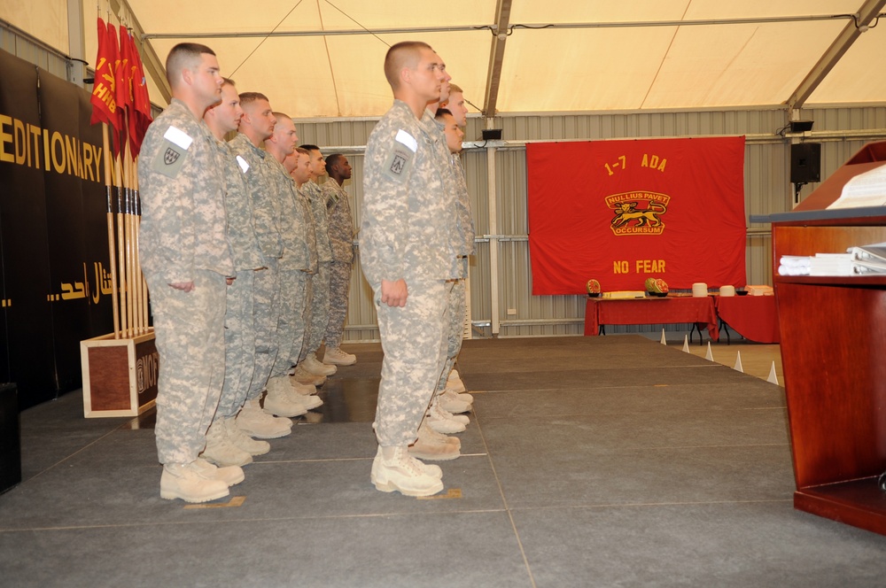 'No Fear' Battalion Holds NCO Induction Ceremony in Southwest Asia