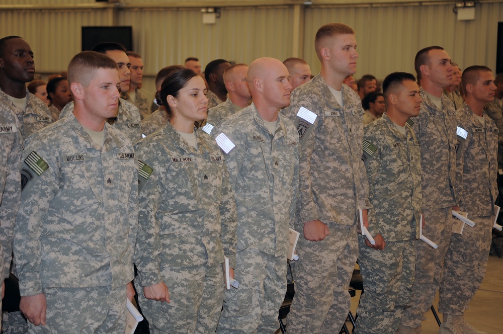 'No Fear' Battalion Holds NCO Induction Ceremony in Southwest Asia