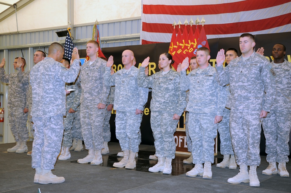 'No Fear' Battalion Holds NCO Induction Ceremony in Southwest Asia