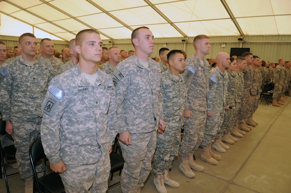 'No Fear' Battalion Holds NCO Induction Ceremony in Southwest Asia