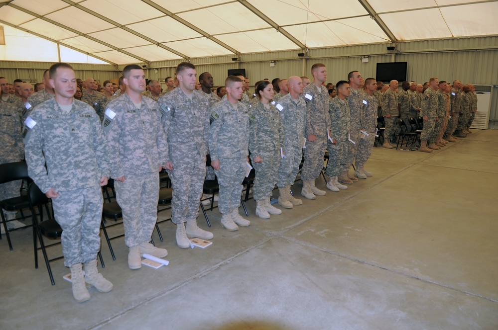 'No Fear' Battalion Holds NCO Induction Ceremony in Southwest Asia