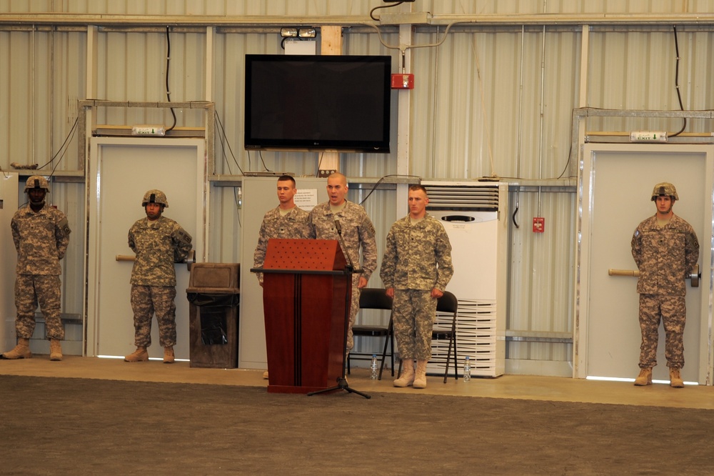 'No Fear' Battalion Holds NCO Induction Ceremony in Southwest Asia