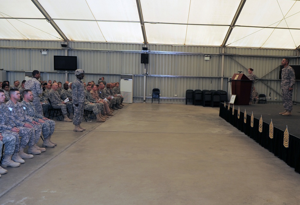 'No Fear' Battalion Holds NCO Induction Ceremony in Southwest Asia